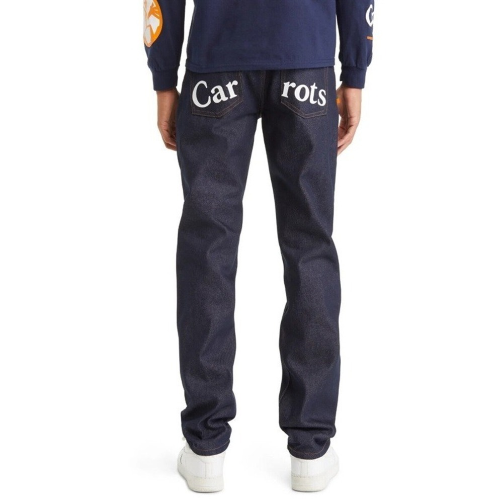 NWT Carrots Anwar Carrots 32 Wordmark Straight Leg Indigo Denim Jeans 114616